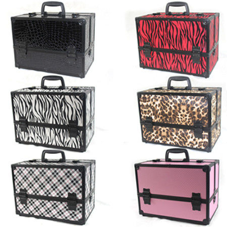Aluminum Finish Makeup Train Case With Mirror And Lights Sleek And Contemporary