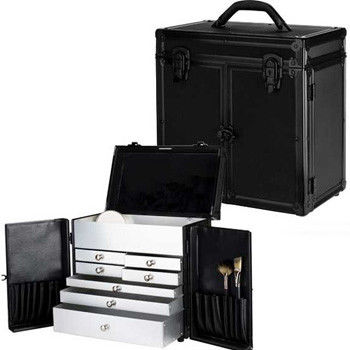 Black Color Makeup Artist Case , Customized Size Cosmetic Storage Case